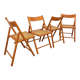 Set of 4 vintage folding chairs from Habitat made of beech wood and caning.