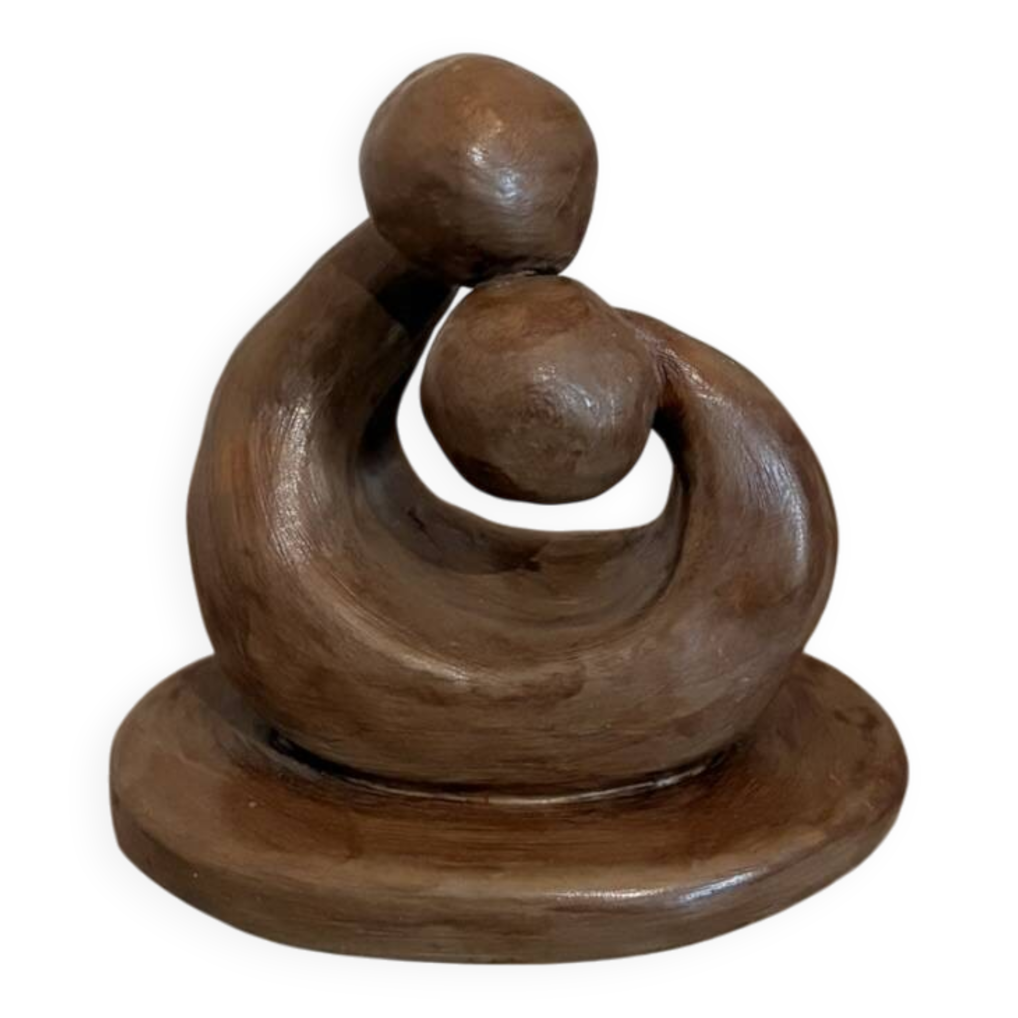 Ceramic Sculpture Pottery Nativity Man Woman Couple Abstract Modern Fa