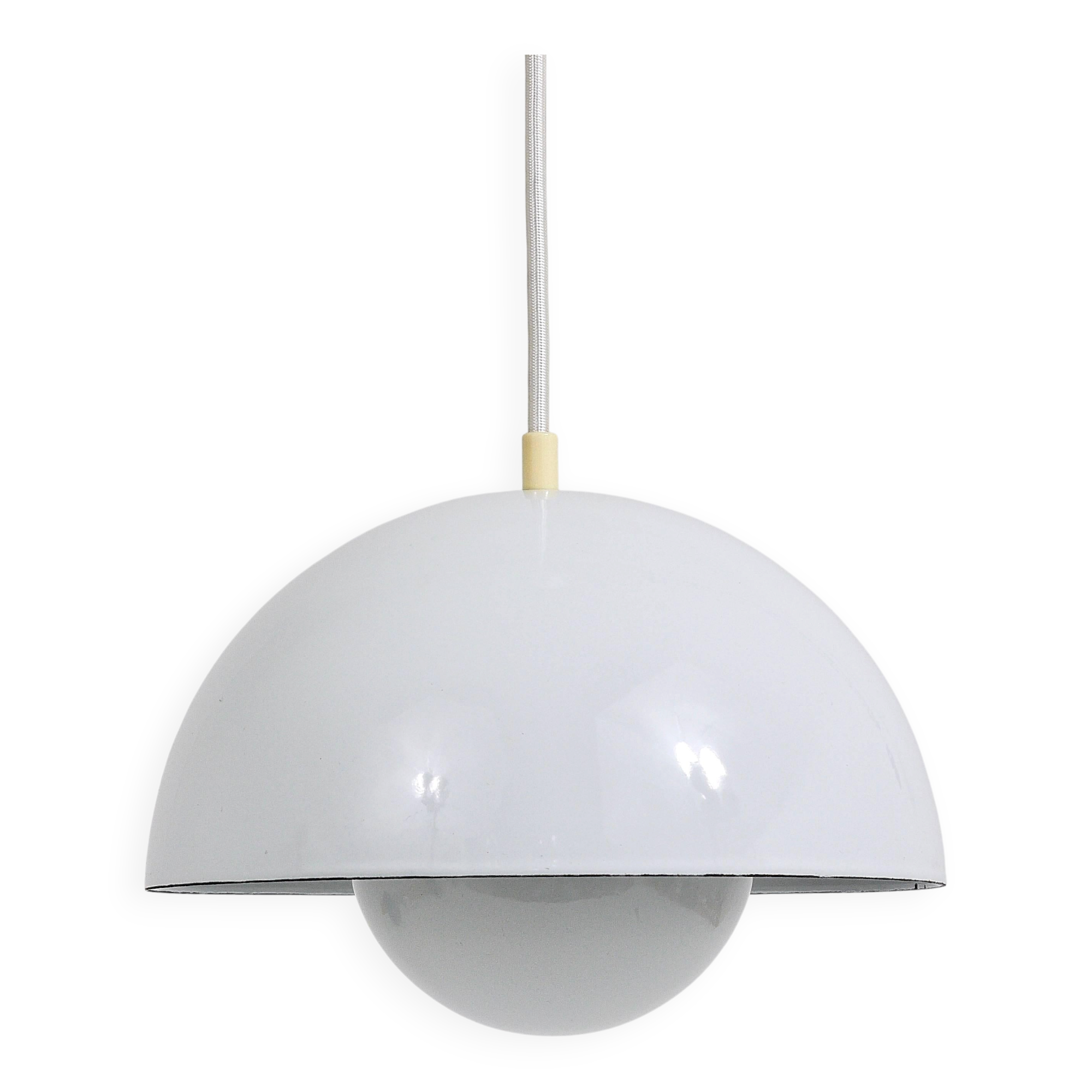 White Verner Panton flower pendant, Louis Poulsen, Denmark, 1969