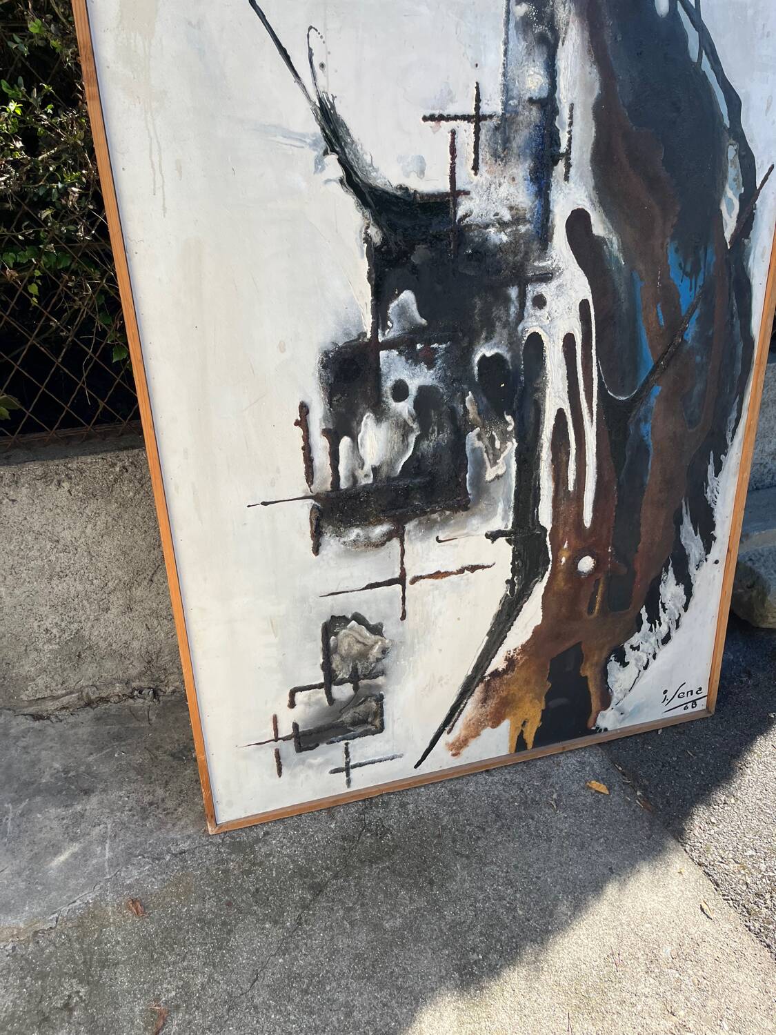 Brutalist table signed