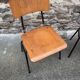 4 vintage school chairs in metal and wood, Mid-century design