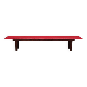 Red eco leather bench, Danish design, 1990s, production: Denmark