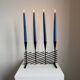 Vintage brutalist candelabrum in black metal