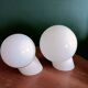 Deux appliques boule en opaline