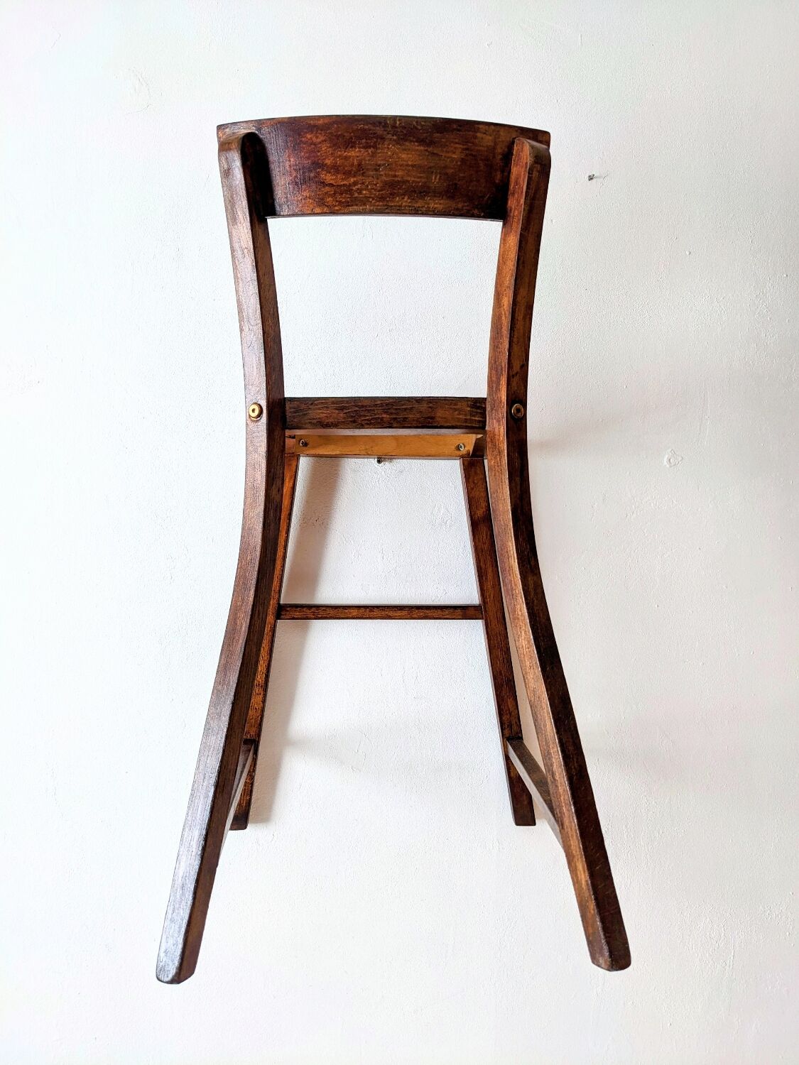 High chair in varnished wood 50s
