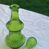Vintage green glass decanter