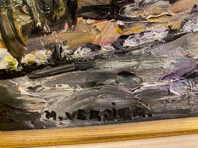 Painting signed Maurice Verdier - landscape of the Basque country