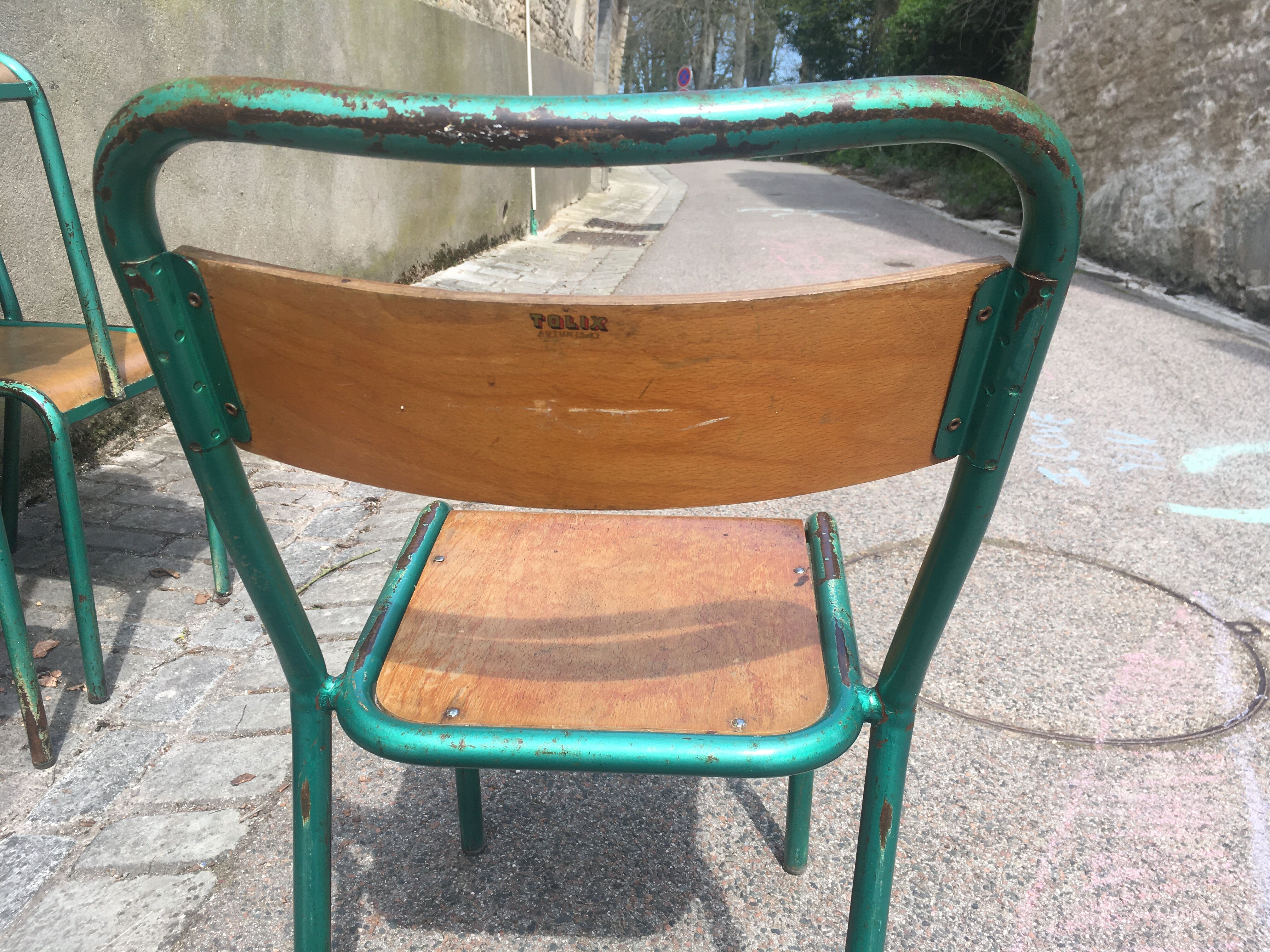 9 tolix school chairs
