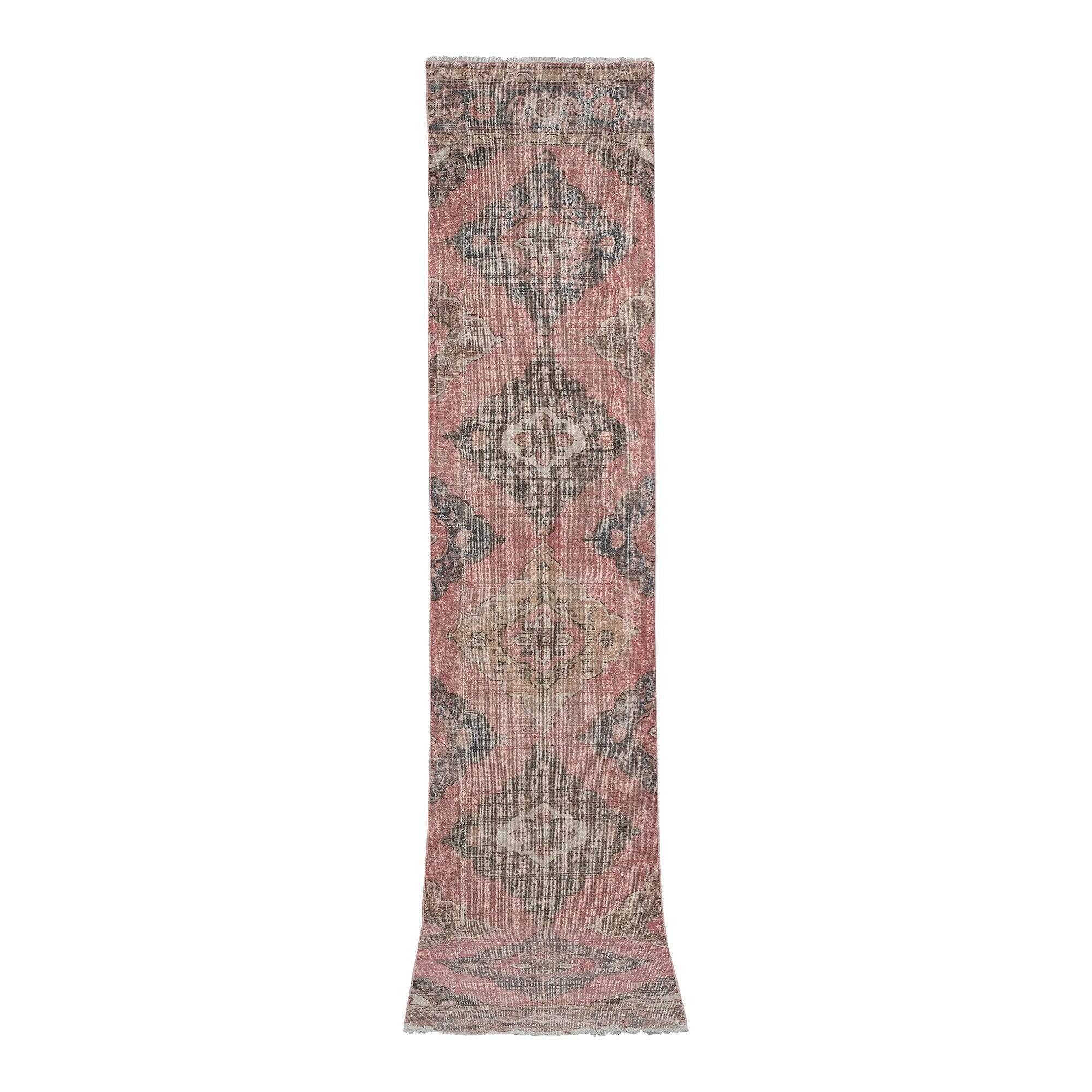 Vintage Turkish hallway rug 80x393 cm