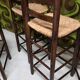 Lot of 6 stools with woven straw seats, chalet style 1970.