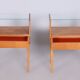 Mid-Century Modern Bedside Tables in Oak and Glass, 1950s, Set of 2