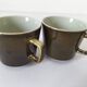 Vintage stackable stoneware coffee cup duo – Japan ceramics 1970