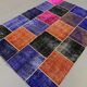 Distressed vintage turkish patchwork rug 251x170 cm wool large