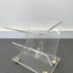 Vintage Acrylic Magazine Rack with Gold / Brass details, Plexiglas