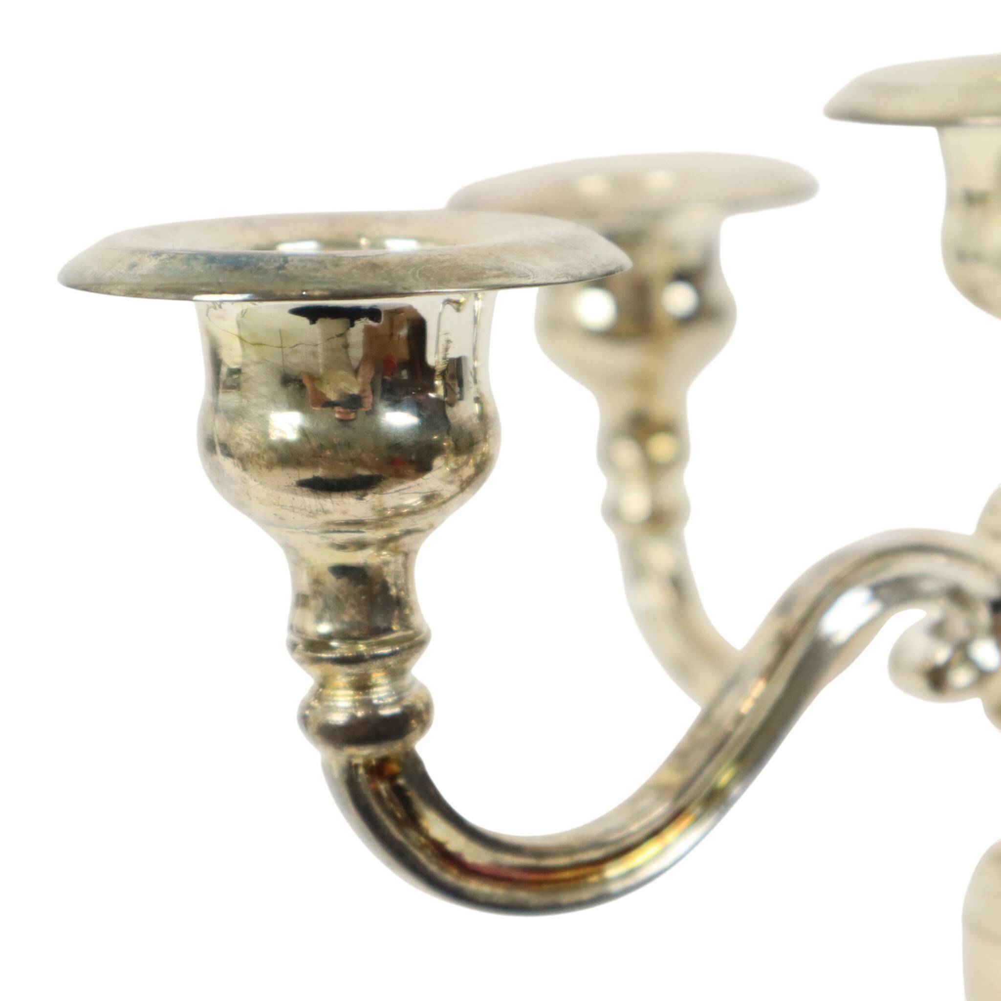 Vintage Candlestick Silver-Plated Metal Adjustable 20cm