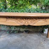 Louis XV coffee table in oak and cherry marquetry.