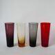 lot de 4 verres Long Drink colorés et texturés Design 1970