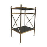 Side table - 1970s - gilded brass and aged mirror