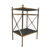 Side table - 1970s - gilded brass and aged mirror