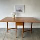 Schreiber Mid-Century Modern vintage teak drop-leaf dining table, 1960s