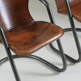 4 chairs in tanned cognac leather, Italy