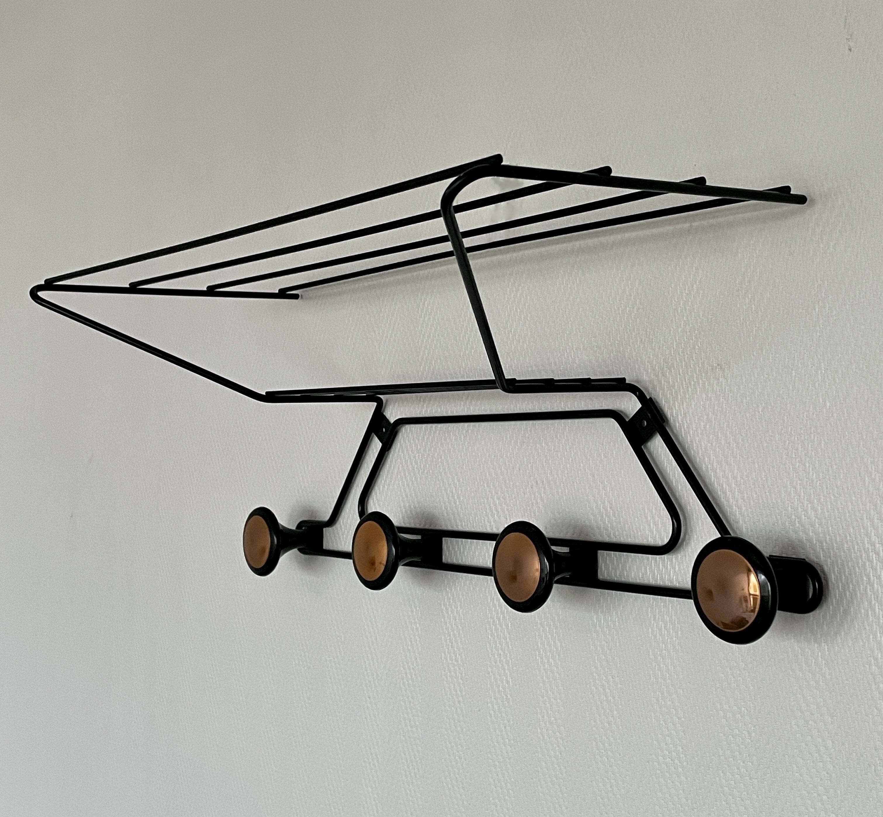 Designer wall coat rack from the 60s and 70s