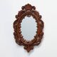 French Carved Walnut Oval Mirror with Pierced Acanthus Crest, circa 1900