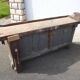 Peugeot brand old green patina wooden workbench