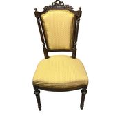 Queen's chair in Louis XVI style, wood and fabric, late 19th century.