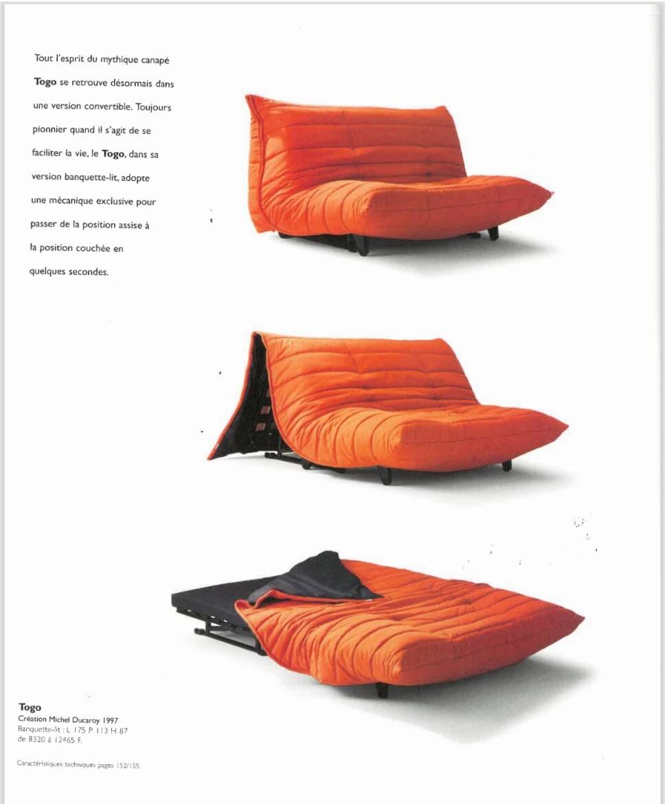 TOGO Set from Ligne Roset - Alcentara Red - Sofa Bed - Corner Armchair - Armchair