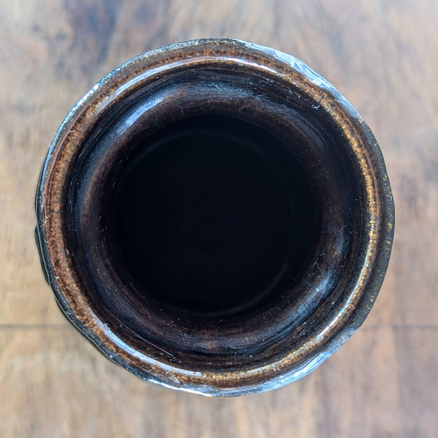 West Germany Scheurich 285-18 Onion Vase, Black Brown