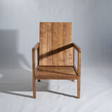 Armchair in natural wood (teak) minimalist design