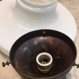 Ancient copper and opaline 1960 ceiling lamp