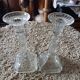 Pair of glass candle holders