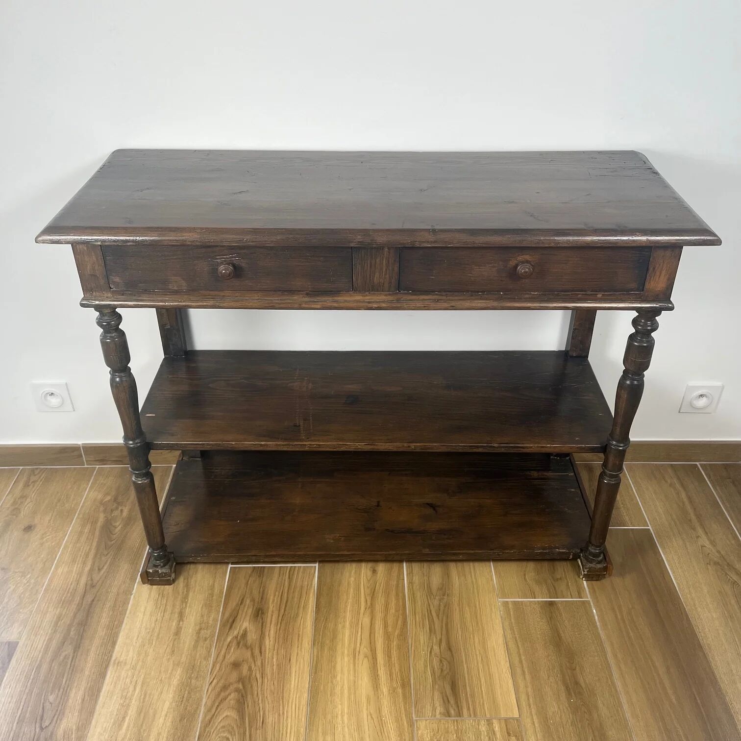 Antique solid wood console – early 20th century