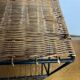 End table/ Magazine rack side table in wicker and iron, 1950s