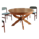 Extendable oak round table, Lübke, Germany 1960s