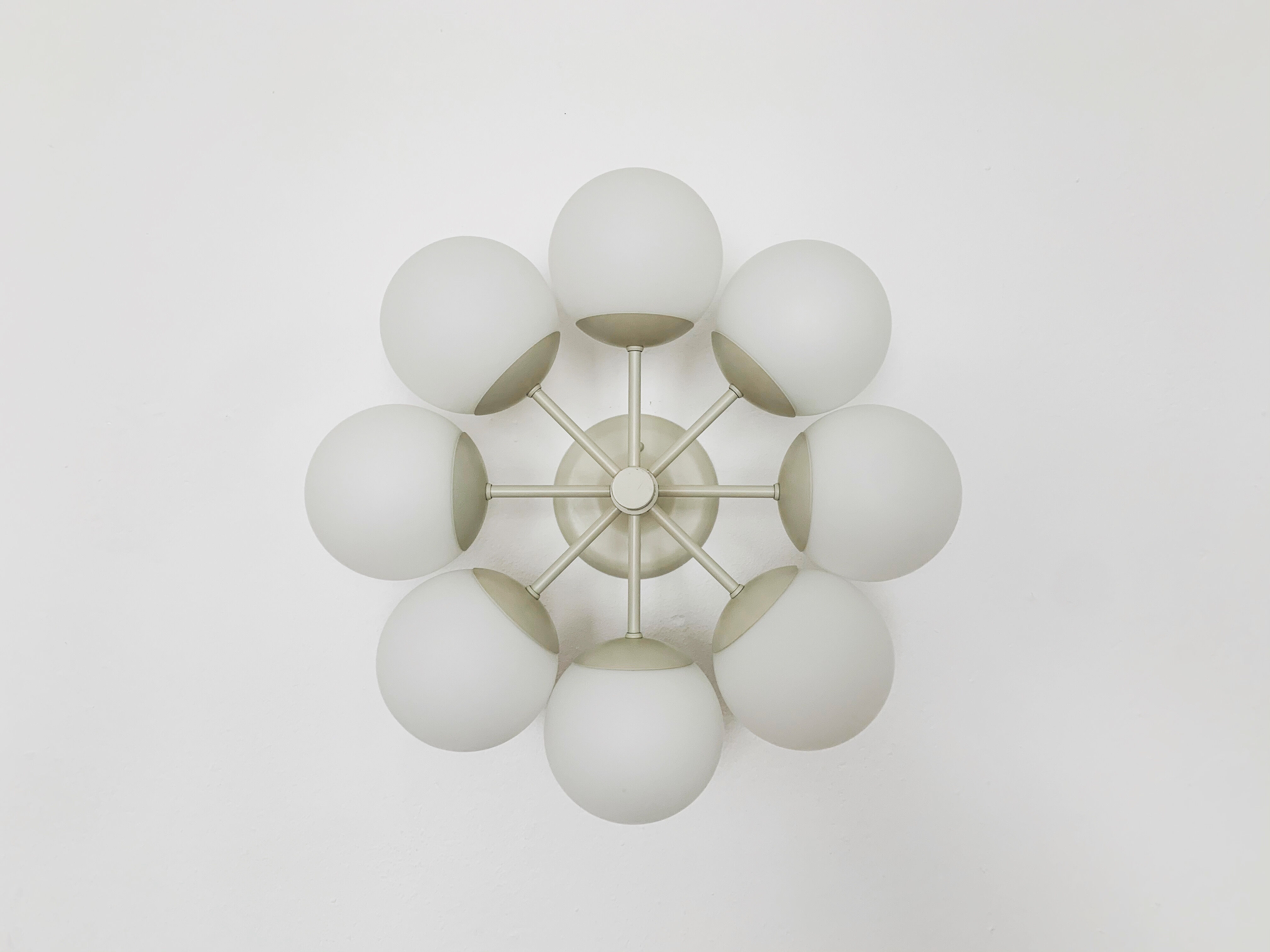 Opaline Sputnik chandelier by Kaiser Leuchten
