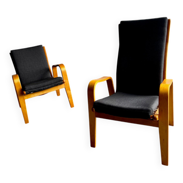Pair of lounge chairs FB-05 and FB-06 by Cees Braakman for Pastoe, 1950s.