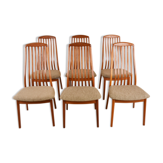 Set of 6 dining chairs, model EVA by Niels Kofoed, Denmark