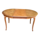 Round extendable dining table Louis XV in solid oak wood 100cm
