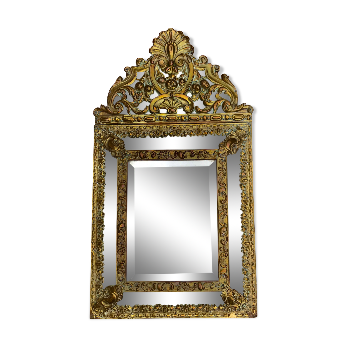 Miroir à parcloses XIXe 33x59cm