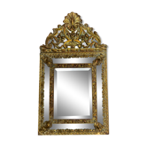 Nineteenth century parcloses mirror 33x59cm