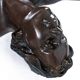 Table basse en bronze avec sculpture figurative et plateau en verre par C. Conndray