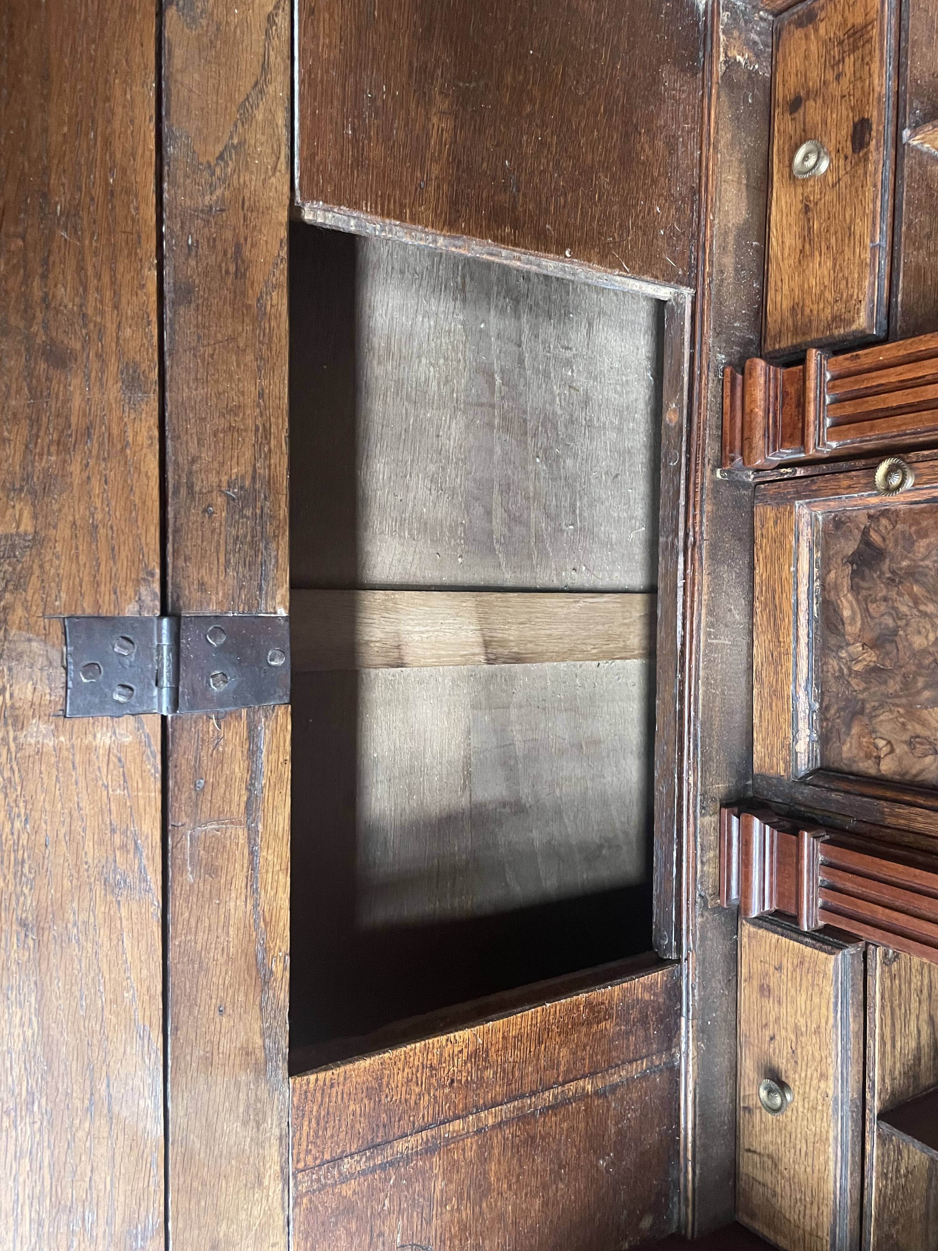 English scriban desk in oak 18th century