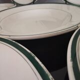 10 deep plates Moulin Des Loups Hamage green border