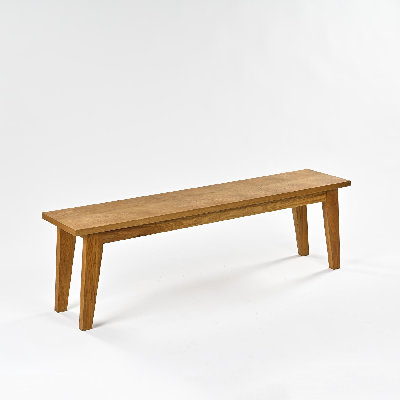 Solid oak bench, France circa 1980