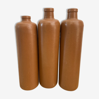 Set of 3 ceramic bottle vases