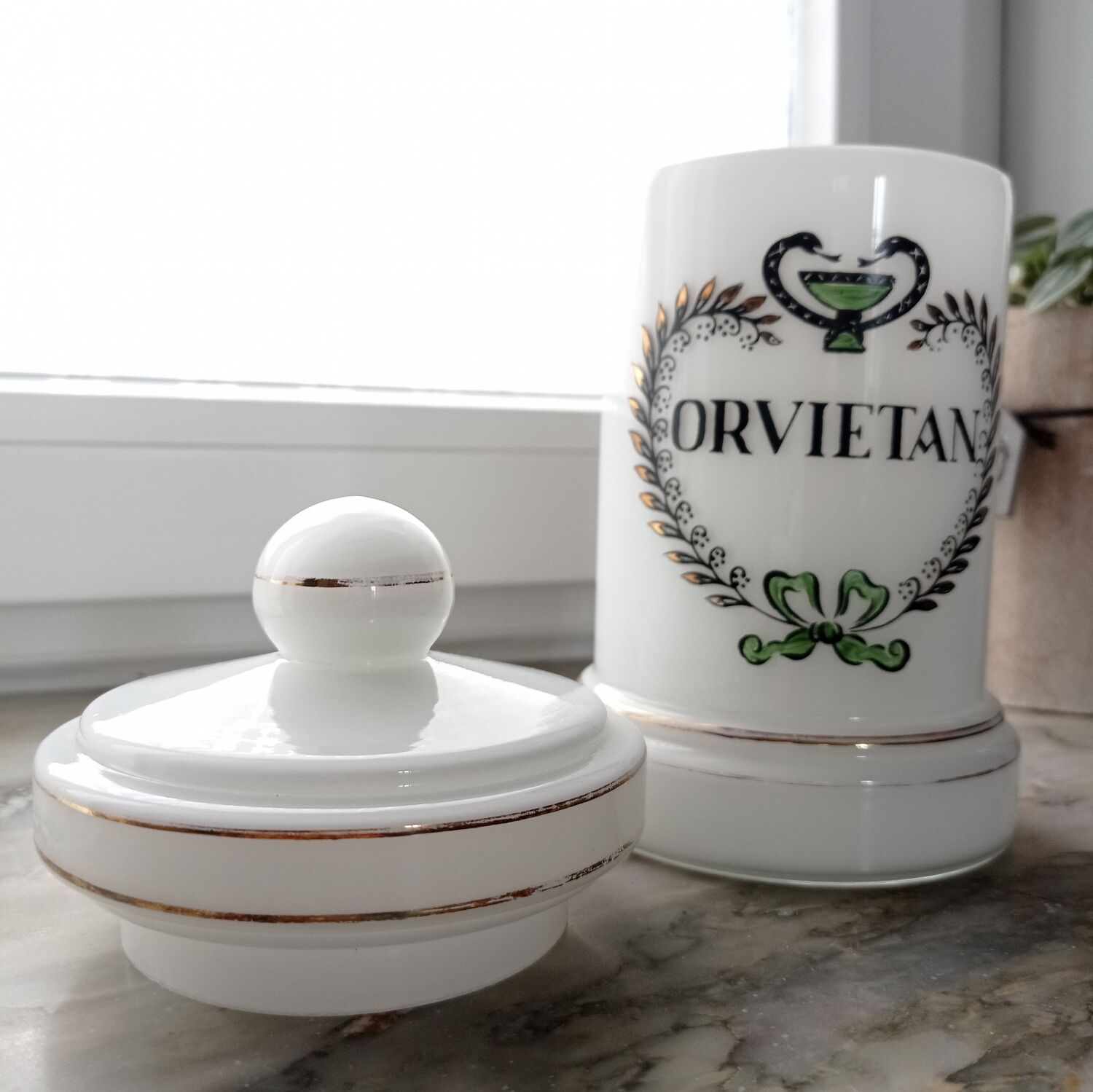 Opaline medicine jar