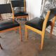 Set of 4 chairs scandinavian style wood and skaï black